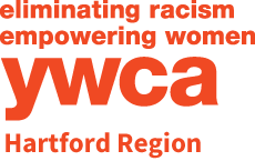 Image shows the YWCA logo accompanied by the words "eliminating racism" and "empowering women".